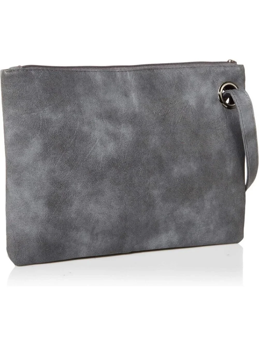 Women's Grey Blue Evening Clutch Purse Envelope Zipper Handbag Shoulder Bag